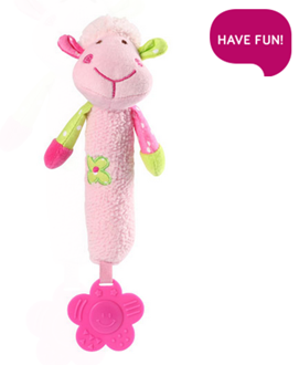Obrázek z Plyšová hračka s pískátkem a kousátkem Sweet Lambie - růžová