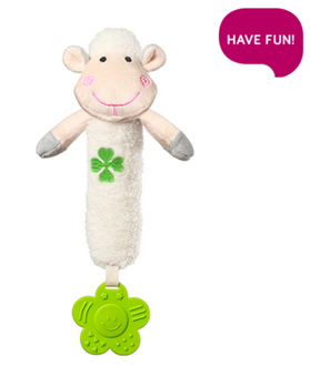 Obrázek z Plyšová hračka s pískátkem a kousátkem Sweet Lambie - bílá