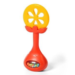 Obrázek BabyOno Edukační kousátko s chrastítkem - pomeranč