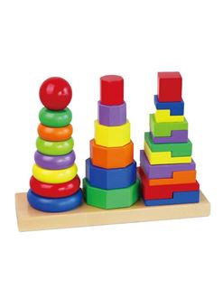 Obrázek z Dřevěné barevné pyramidy pro děti 