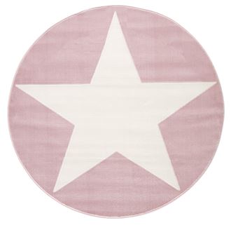 Obrázek z Dětský koberec hvězda - růžová/bílá 160cm