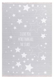 Obrázek z Dětský  koberec  milujeme hvězdy - šedý 140x190cm
