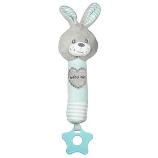 Obrázek Dětská pískací plyšová hračka s kousátkem králík mátový