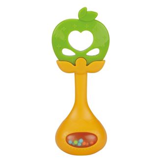 Obrázek z Silikonové kousátko s chrastítkem jablíčko