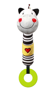 Obrázek Plyšová pískací hračka s kousátkem Zebra Zack, 26 cm, BabyOno