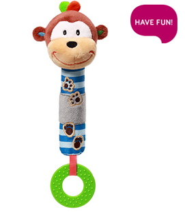 Obrázek Plyšová hračka s pískátkem a kousátkem Opička George