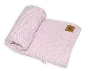 Obrázek Baby Nellys Luxusní bavlněná deka, dečka BASIC, 80x90cm -  sv. růžová