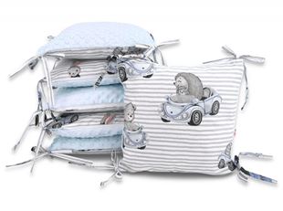 Obrázek Polštářkový mantinel Baby Car, minky - sv. modrá