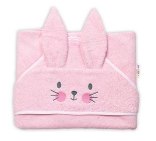 Obrázek Dětská froté osuška s kapucí 80 x 80 cm, Cute Bunny - růžová, Baby Nellys