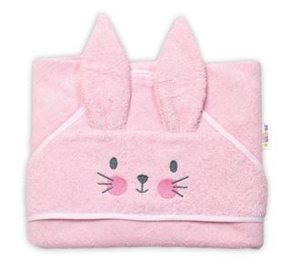 Obrázek z Dětská froté osuška s kapucí 80 x 80 cm, Cute Bunny - růžová, Baby Nellys