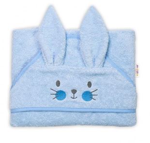 Obrázek Dětská froté osuška s kapucí 80 x 80 cm, Cute Bunny - modrá, Baby Nellys