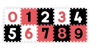 Obrázek z Pěnové puzzle, podložka - Čísla, 10ks, černá/červená/bílá, BabyOno