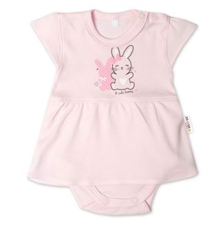 Obrázek z Bavlněné kojenecké sukničkobody, kr. rukáv, Cute Bunny - sv. růžové