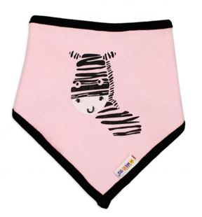 Obrázek Dětský bavlněný šátek na krk, Zebra - růžový