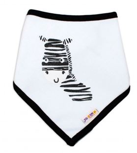 Obrázek Dětský bavlněný šátek na krk Zebra - bílý