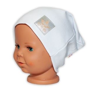 Obrázek Dětská funkční čepice s dvojitým lemem - bílá