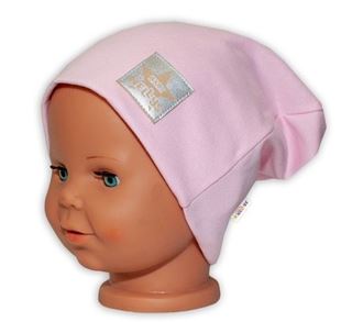 Obrázek Dětská funkční čepice s dvojitým lemem - sv. růžová