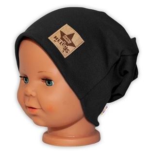 Obrázek Dětská funkční čepice s dvojitým lemem - černá