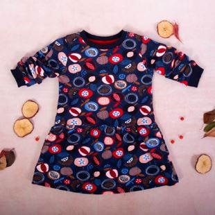 Obrázek Dívčí bavlněné šaty, Ovoce - granátové