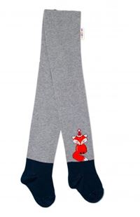 Obrázek Dětské punčocháče bavlněné, Fox, šedé-granát, 1ks