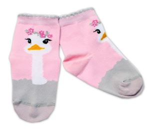Obrázek Bavlněné ponožky Pštros - světle růžové