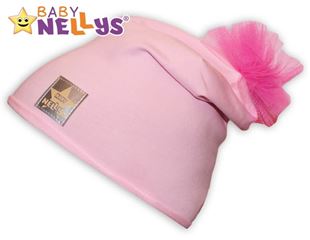 Obrázek Bavlněná čepička Tutu květinka Baby Nellys ® - sv. růžová, 48-52, 2-8let