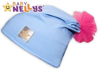 Obrázek z Bavlněná čepička Tutu květinka Baby Nellys ® - sv. modrá, 48-52, 2-8let