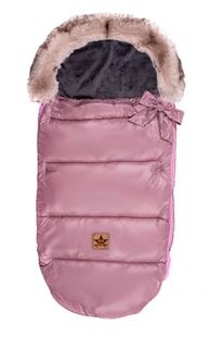 Obrázek Baby Nellys Dětský fusak STYLE s kožešinkou a mašličkou, 110 x 50 cm, pudrově růžová