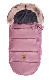 Obrázek z Baby Nellys Dětský fusak STYLE s kožešinkou a mašličkou, 110 x 50 cm, pudrově růžová