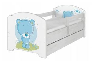 Obrázek Dětská postel Oskar Modrý medvídek 140x70 cm - Norská borovice