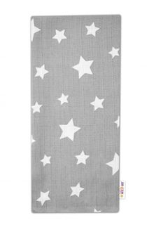 Obrázek z Kvalitní bavlněná plenka - Tetra Premium, 70x80cm - Hvězdičky bílé na šedém