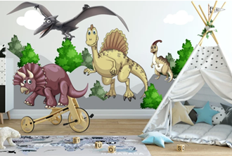 Obrázek z Samolepka na zeď Svět dinosaurů