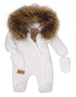Obrázek z Z&Z Zimní kombinéza s kapucí a kožešinou + rukavičky, bílá