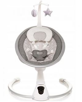 Obrázek z Lehátko/houpačka pro kojence Grace 360° - šedá