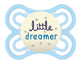 Obrázek Symetrický dudlík Perfect Night Boy, svítící - Little dreamer, modrá, 0m +