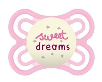 Obrázek z Symetrický dudlík Perfect Night Girl, svítící - Sweet dreams, růžová, 0m +