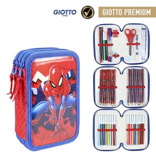 Obrázek Školní penál třípatrový s náplní Spiderman