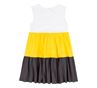 Obrázek z Dívčí letní šaty bez rukávu Pruhy Bílá-žlutá-černá