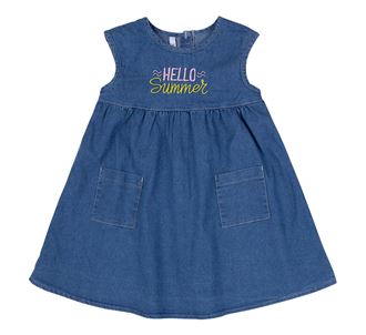 Obrázek z Dívčí letní džínové šaty bez rukávu Hello Summer