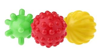 Obrázek z Edukační barevné míčky 3ks v balení - zelený/červený/žlutý