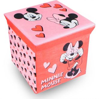 Obrázek z Úložný box na hračky Minnie růžová s víkem
