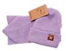 Obrázek z Pletená čepice s šálou a rukavičky 3v1, STAR - fialová