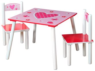 Obrázek z Dětský stůl s židlemi růžový