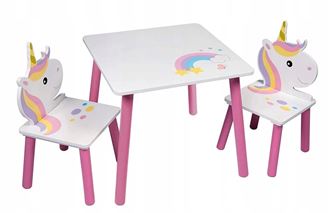Obrázek z Dětský stůl s židlemi Jednorožec