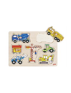 Obrázek Dřevěné puzzle - Stavební auta