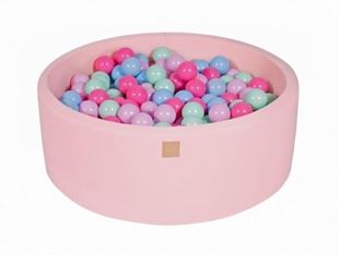 Obrázek Suchý bazének s míčky 90x30cm s 200 míčky, růžová: mintová, modrá, pastelová růžová, světle růžová