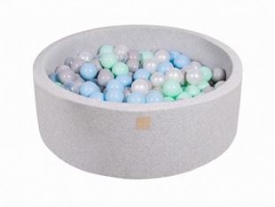 Obrázek Suchý bazének s míčky 90x30cm s 200 míčky, světle šedá: šedá, bílá, průhledná, mintová, modrá