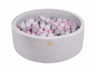 Obrázek Suchý bazének s míčky 90x30cm s 200 míčky, světle šedá: šedá, bílá, růžová