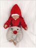 Obrázek z Dětský pletený Vánoční overálek s kapucí a knoflíčky Baby Sob, červený
