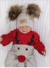 Obrázek z Dětský pletený Vánoční overálek Baby Sob, červený